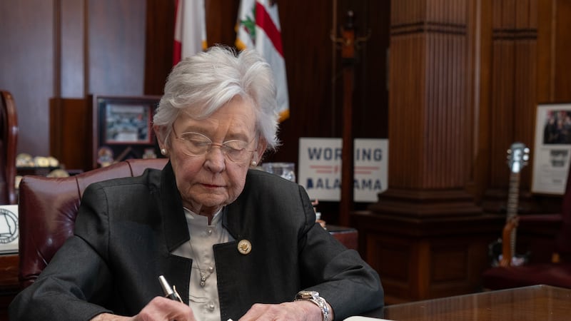 Alabama Gov. Kay Ivey signs a proclamation setting a special primary date for four...
