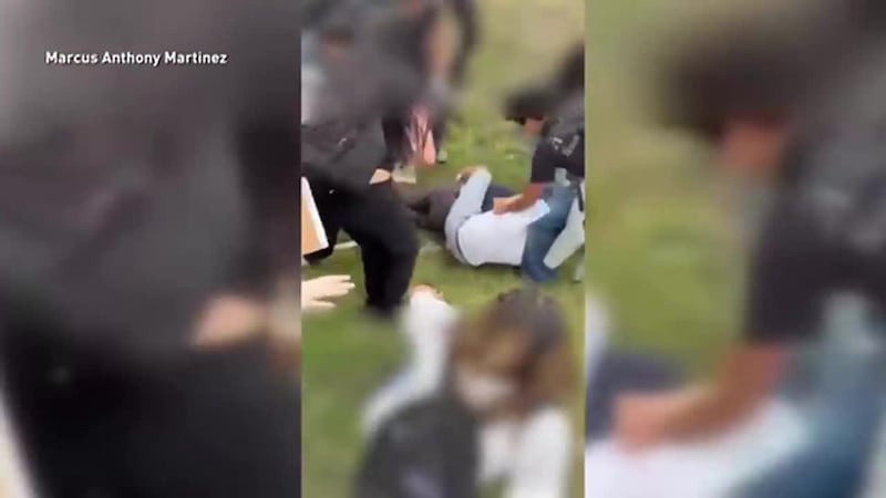 Protesta de estudiantes en favor de inmigrantes termina en golpiza: conductor se bajó de su...